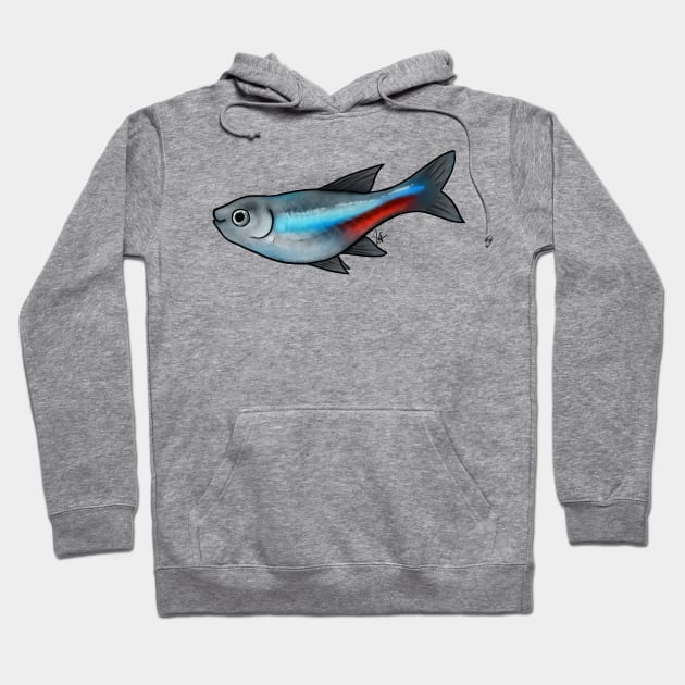 Fish - Tetras - Neon Tetra Hoodie by Jen's Dogs Custom Gifts and Designs